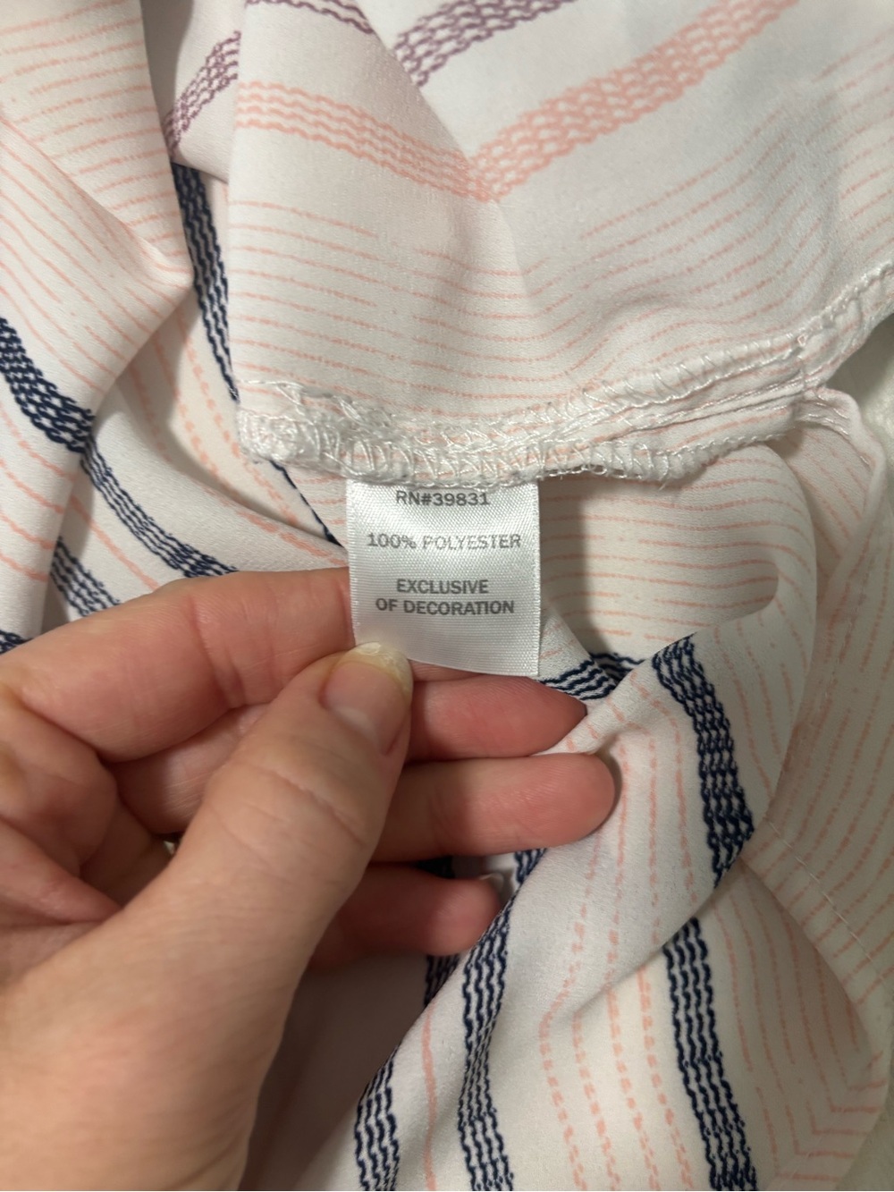 Jolt Striped Button-Down Shirt in White, Navy & Pink - Picture 6 of 6
